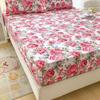 Red Flower Printed Bed Sheet Sets Queen/King Size Sabanas Cama Matrimonial Reactive Printed Fitted Bedsheets for Double Bed