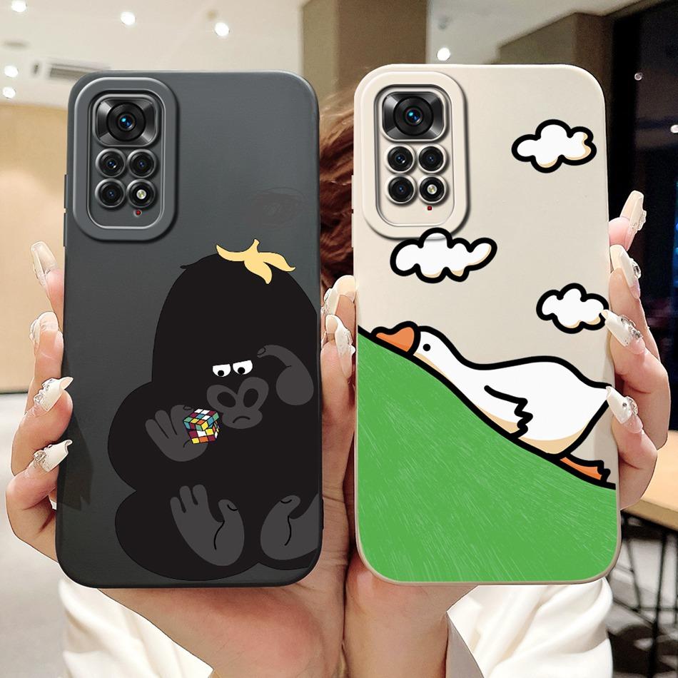 For Xiaomi Redmi Note 11 11s 4G Case Redmi Note 11 Pro 4G Global Cute Panda Rabbit Cartoon Soft Silicone Lens Protective Bumper