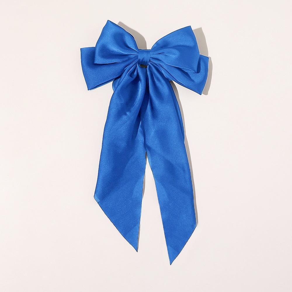 Silky Satin Hair Bows Big Hair Bows for Women Hair Ribbons Long Tail Big Bows Hairpin Spring Clips Hair Accessories for women