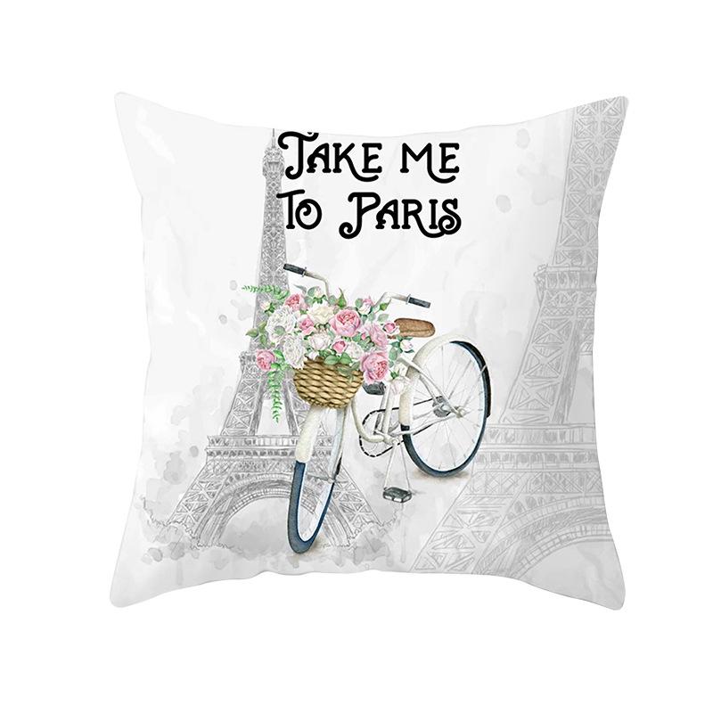 Flower and Grass Bicycle Pillow Cover for Home Ins Nordic Pillow Photo Small Fresh Cushion