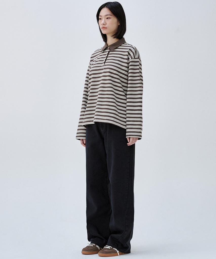 MALOUPE 5113 Striped Terry T-Shirt (Brown)