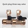 Brass Water Inlet Valve Easy To Install 3 Way Valve Versatile Water Inlet Ball Valve Upgrades for Homes & Office Use