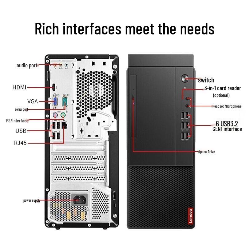 Lenovo Бизнес-настольный ПК Qitian M455 (Китайская версия)