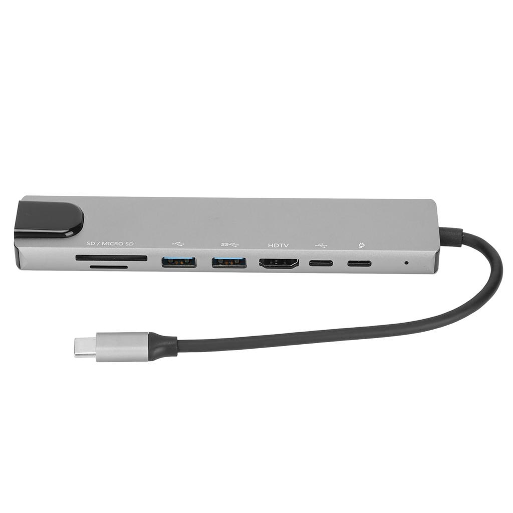 8 In 1 Hub 87W 4K HD High Resolution Fast Charging 5Gbps 2 USB SD TF RJ45 Type C USB C Docking