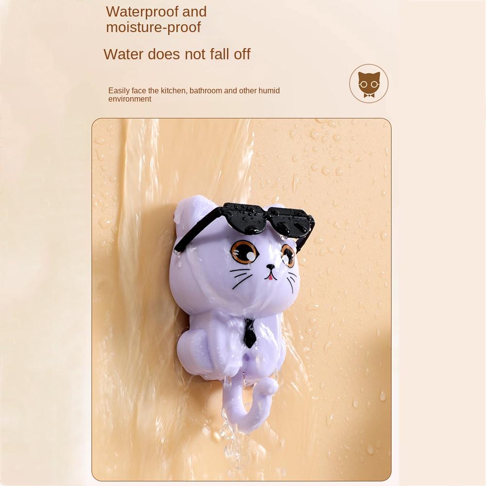 Cartoon Cat Decorative Hooks Seamless Funny Heavy Duty Hook Creative Clothes Hook Bathroom