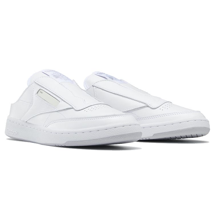 BEAMS x Reebok Club C Laceless Mule Белые Холодный Серый Унисекс Кроссовки Обувь-Белый Холодно-Серый-2 GX3853