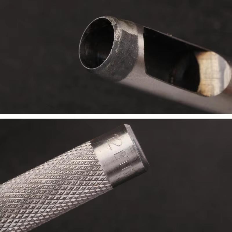 Fenrry 5Pcs 11-15mm Belt Hole Punch Kit DIY Leather Craft Punching Tools Set Steel Round Shape Hollow Puncher for Watch Band