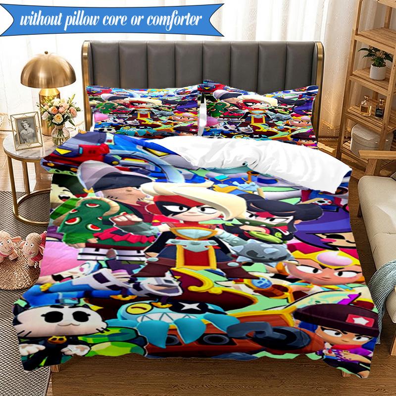 Game Brawl Adventure Heroes 3pcs K-pop music group Bedding set,Ideal for Bedroom, Dormitory,Including Duvet Cover And 2pcs Pillowcases,Fan gifts