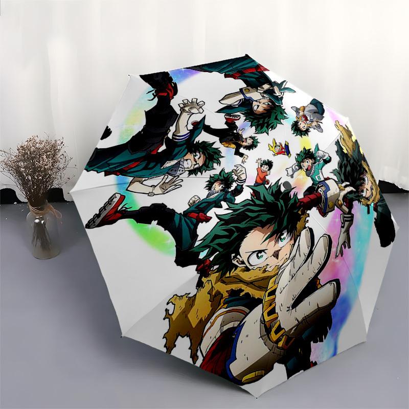 1 шт. Зонт-автомат My Hero Academia Изуку Мидория для улицы, складной, портативный, 3-складной, с железным каркасом, идеален для фанатов, путешественников, Дай