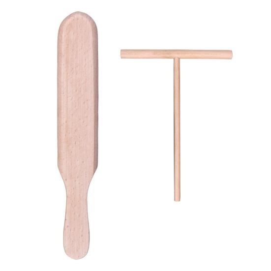 1 Set Pancake Spatula Non-stick Wooden Crepe Spreader Durable Convenient Pancake Tool for Home Kitchen