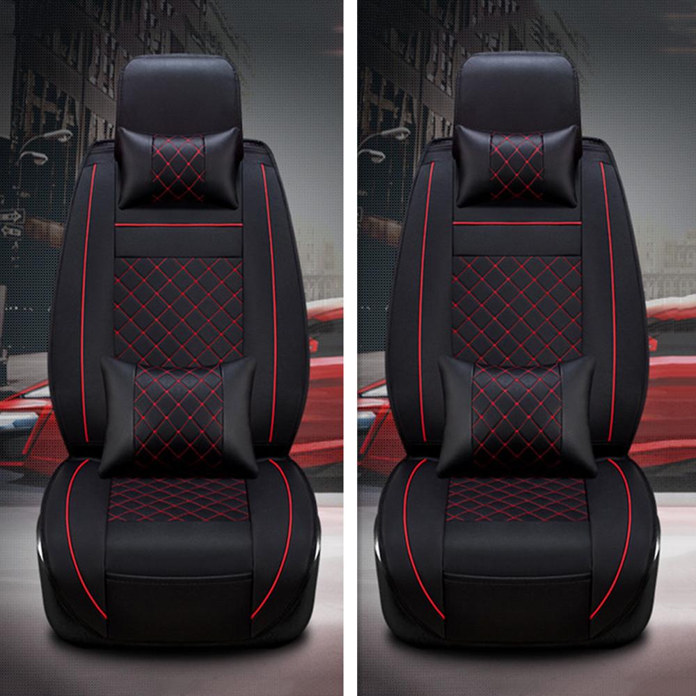 Luxury Leather Car Seat Covers Front Rear Full Set Cushion Protector Universal