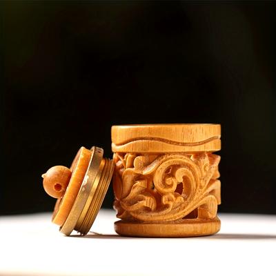 1 шт., вырезанная вручную полая аромаподвеска из сандалового дерева, самодельный контейнер для ароматических бусин, портативный диффузор аромата, деревянное украшение для рукоделия