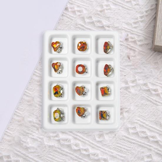 1 коробка, украшение для ногтей, стразы, 3D сердце/квадратный искусственный кристалл, Шарм, украшения для ногтей своими руками, чехол для телефона, декоративные аксессуары, принадлежности для маникюра