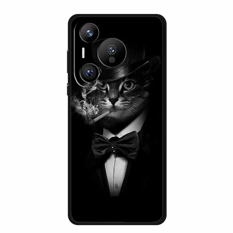 Чехол для телефона Huawei Pura 70 Pro Модный Черный Силиконовый Мягкий Задний Чехол-Крышка Для Huawei Pura 70 Pro Чехол 70Pro Pura70 Pro Корпус