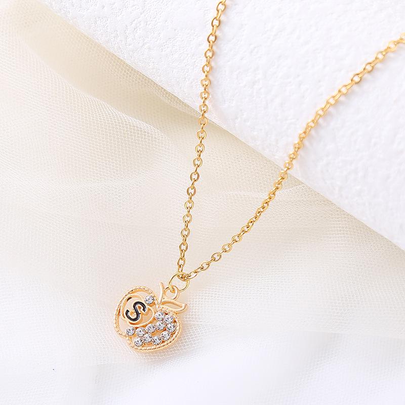 Комплект из колье и серег 'Рождественское яблоко' из 18-каратного золота с бриллиантами для женщин - Европейская и американская модная бижутерия