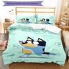 3pcs Bluey Bedding Set Duvet Cover Closure Includes 1 Duvet Cover & 2 Pillowcases, Soft and Comfortable for All Seasons.