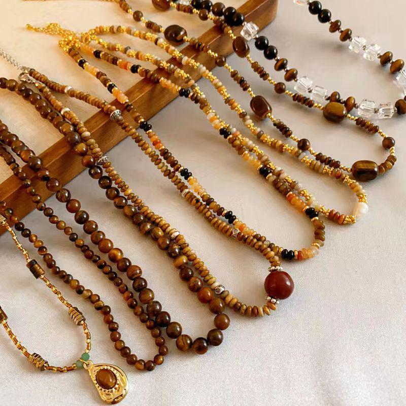 Товары для вечеринок Бусины тигрового глаза 15/20/30/40 шт. Бусины тигрового глаза, бусины из натурального камня, 4/6/8/10/12 мм, круглые