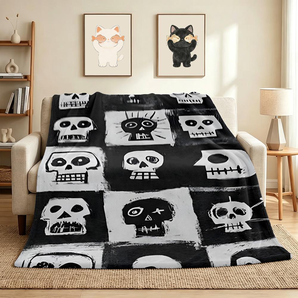 Skulls Flannel Blanket Throw Blanket Soft Warm Sofa Bed Camping home Decor Unique Christmas Gift C926189