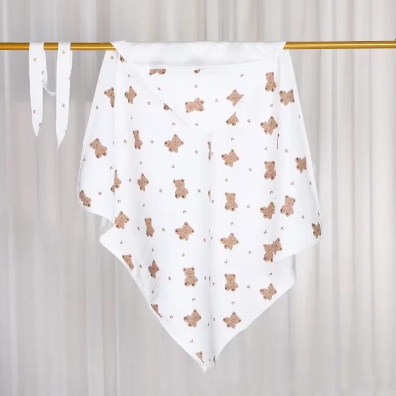 Kawaii Baby Младенческая Хлопковая Безопасная Мягкая Муслиновая Пеленка Одеяло Банное Полотенце Мультяшное Животное Медведь Дракон Подгузник Обертывание Ткань Постельное Белье