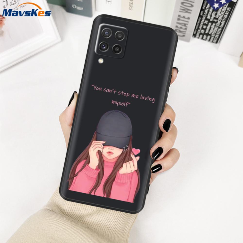 For Samsung Galaxy M22 Case SM-M225FV Black Bumper Soft TPU Cover For Samsung M32 4G M325FV Case Silicone M 22 M 32 Fundas Cute