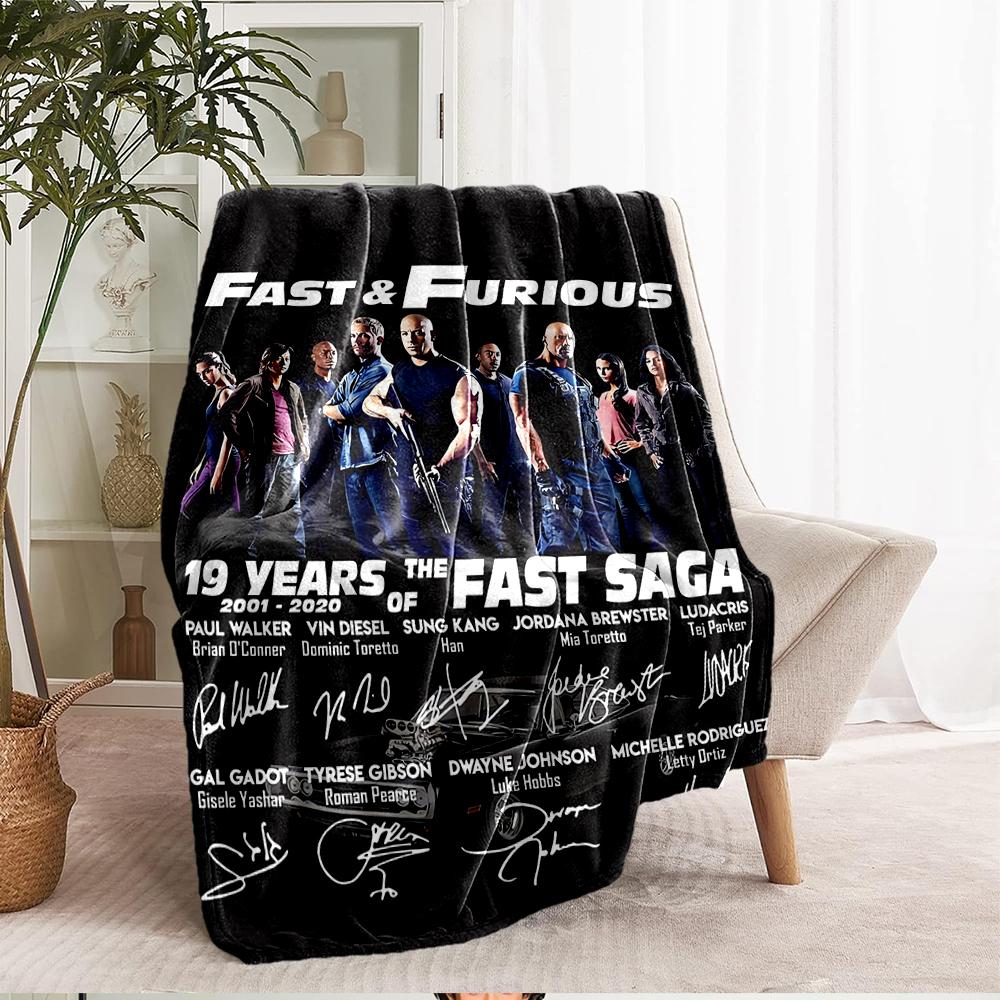 Fast & Furious Theme Printed Blanket - Perfect for Couch, Bed, Travel & Outdoor Use | Machine Washable, Cozy & Durable.