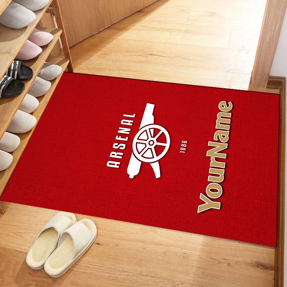 Arsenal Personalized Text Floor Rug Office Rug Perfect for Study room Dormitory Bedrooms Living Rooms Anti-slip Rug Office home decor