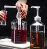 1600 мл прозрачный кофейный сироп Bee Drip Double Scale дозатор для хранения насос Бутылка для выдавливания молока Банка для меда Контейнер