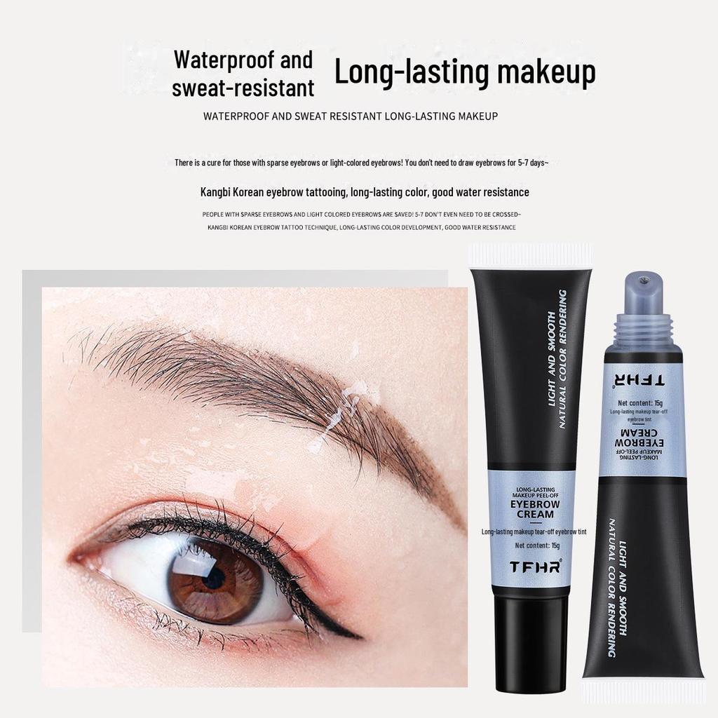Водостойкая и устойчивая к поту отрывная краска для бровей TFHR, 15 г — долговечное решение для ленивого татуажа бровей