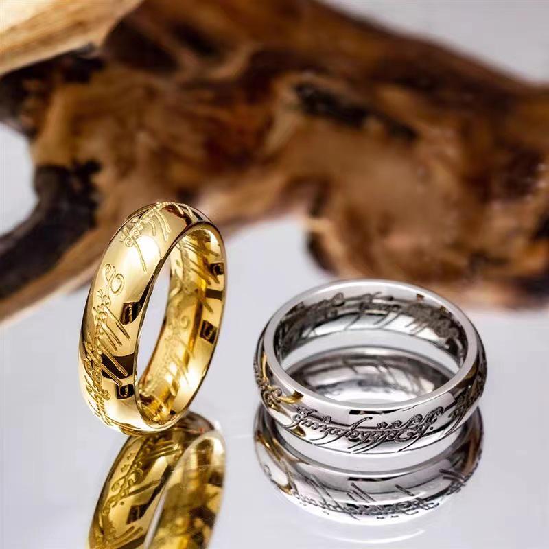 Парное кольцо из нержавеющей стали «Властелин колец» — европейский и американский стиль, простой круг Сатурна для мужчин