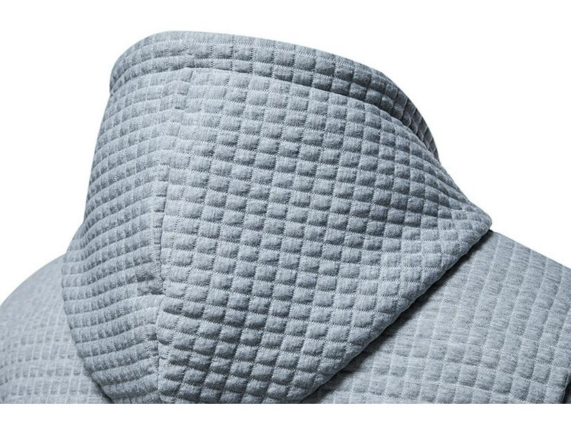 2024 New European Men's Quilted Plaid Cotton Hooded Sweatshirt