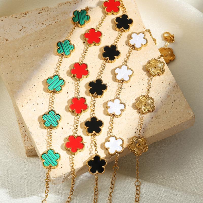 Изысканный женский браслет-цветок из нержавеющей стали 304L, золотой браслет с темпераментом цветущей сливы, украшение для работы, подарок