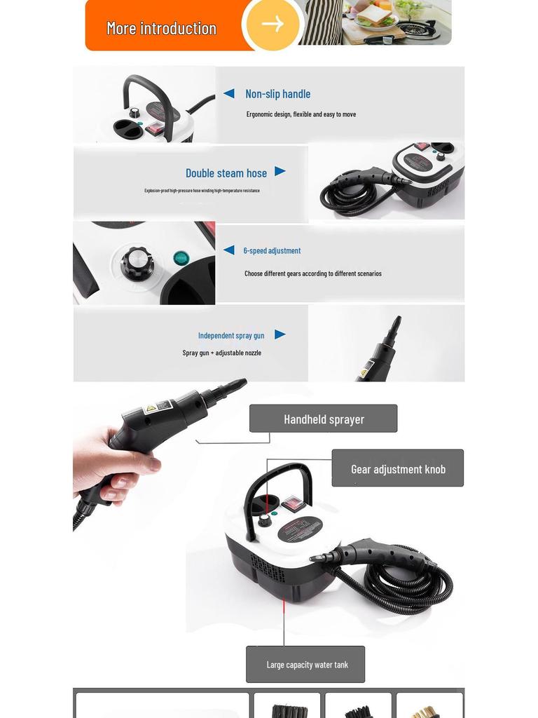 High-Pressure Steam Cleaner for A/C, Kitchen Grease, and Bathroom - Best Seller