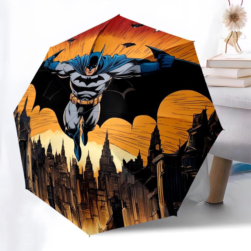 1pc Batman Flying Over Gotham City Umbrella with Plastic Handle,Suitable for All Seasons Travel Outdoor Multi-functional UmbrellaDCS099