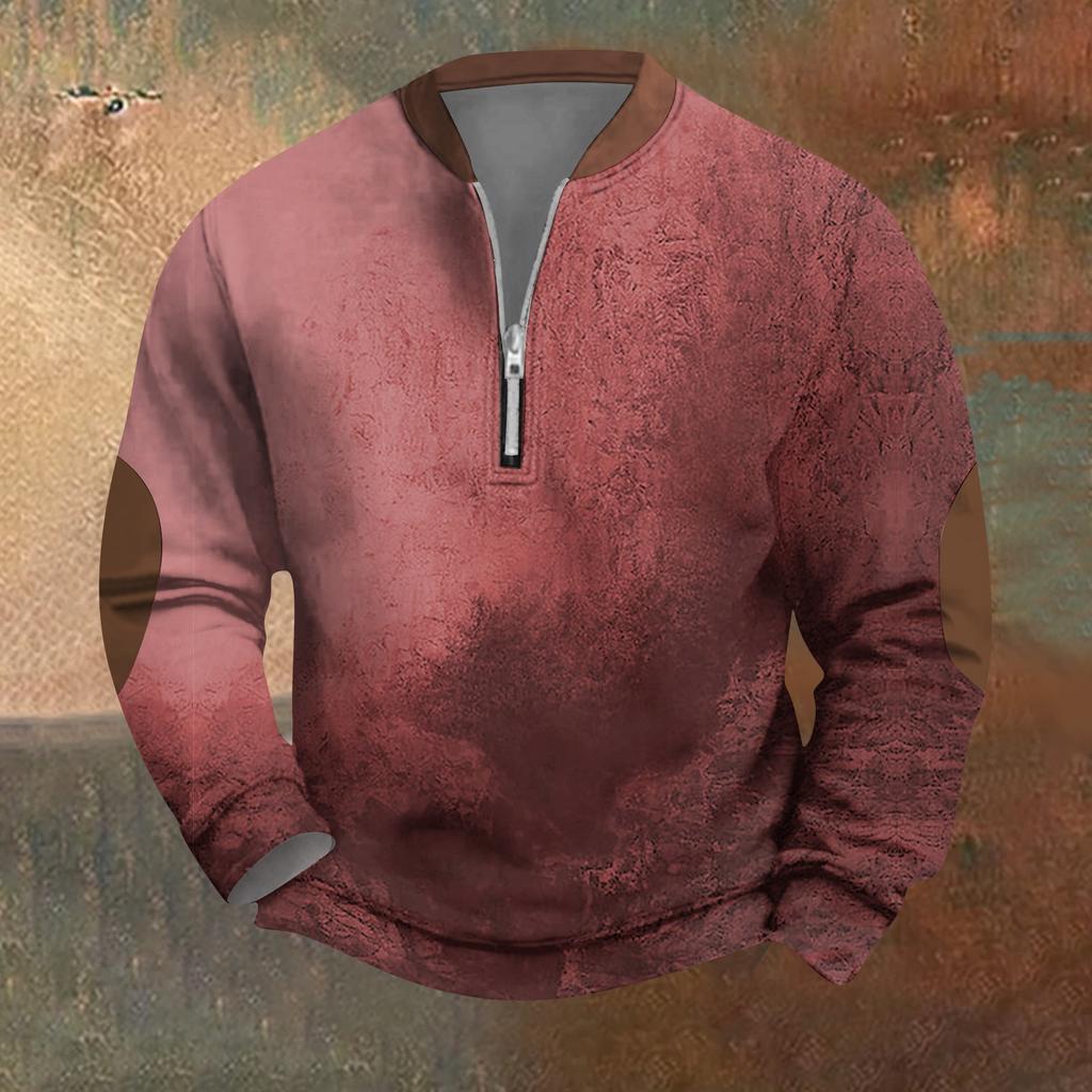 Мужская ретро повседневная толстовка на молнии модный принтованный спортивный пуловер