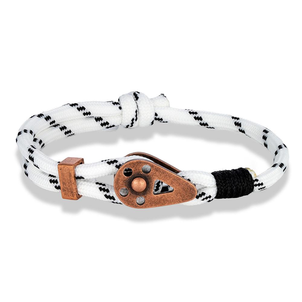 Locomotive Men Punk Rock Cableway Buckle Bracelet Adjustable Nautical Rope Bracelets Mountain Camping Buckle Accessory