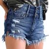 Женские повседневные джинсовые шорты с дырками, рваные джинсы с потертыми краями, нижние брюки