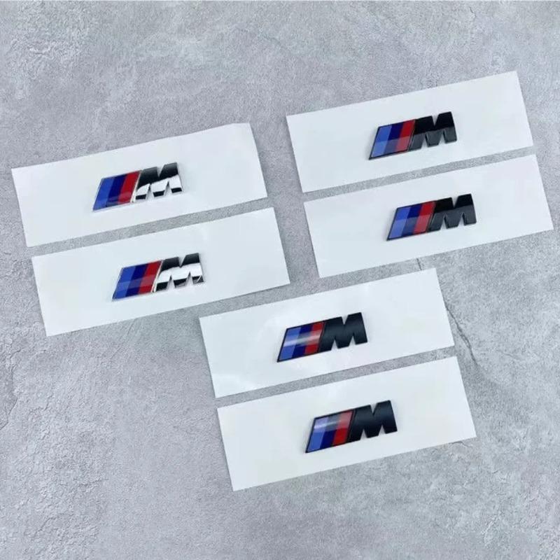 2pcs 3D ABS M Car Body Side Badge Rear Trunk Decor Sticker for BMW M logoX1 X3 Automobile Decoration Parts