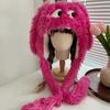 Женская зимняя милая мультяшная шапка с большими глазами и рисунком собаки, утолщенная, дышащая и теплая