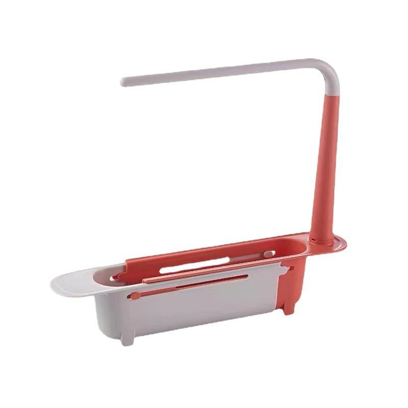 Retractable Kitchen Sink Utensil Drainer and Space-Saving Organizer Basket