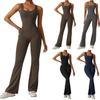 Women's Sleeveless Tank Top Jumpsuit Threaded Square Neck Hip Lift Slim Sexy Jumpsuit Backless Jumpsuit
