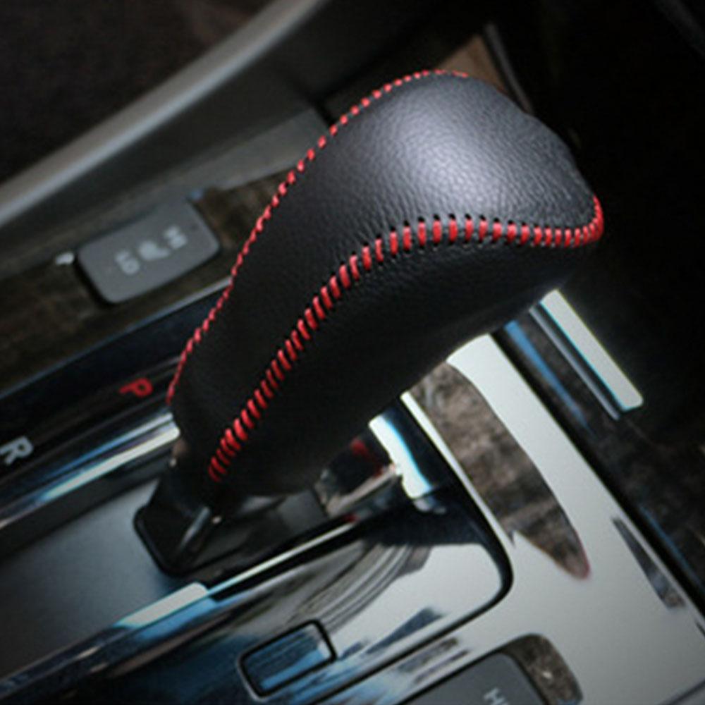 Leather AT Car Gear Shift Knob Cover Gear Collars for Honda Accord 8 9 9.5 8th 9th 9.5th 2007 - 2018 Protector Accessories