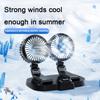 1 PC Car Mounted Fan Dual Use for Home and Car, Car Dual Head Fan Silent USB Car Interior Electric Fan