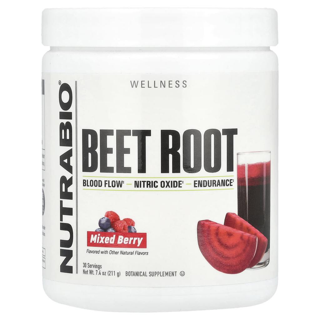 NutraBio Beet Root, Mixed Berries, 7.4 Oz (211 G)