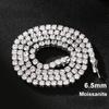 D Color 6.5mm Moissanite Tennis Necklace Bracelet for Women Men 925 Sterling Silver Full Diamond Neck Chain with GRA Certificate