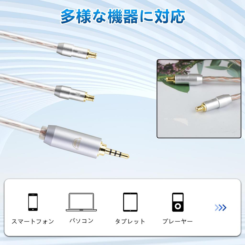 Okcsc JBX Headphone Cable A2DC for Earphones and Headphones for Compatible with OFC Length Re-Cable Audio-Technica ATH-ADX5000, ESW950, SR9, AP2000TI,