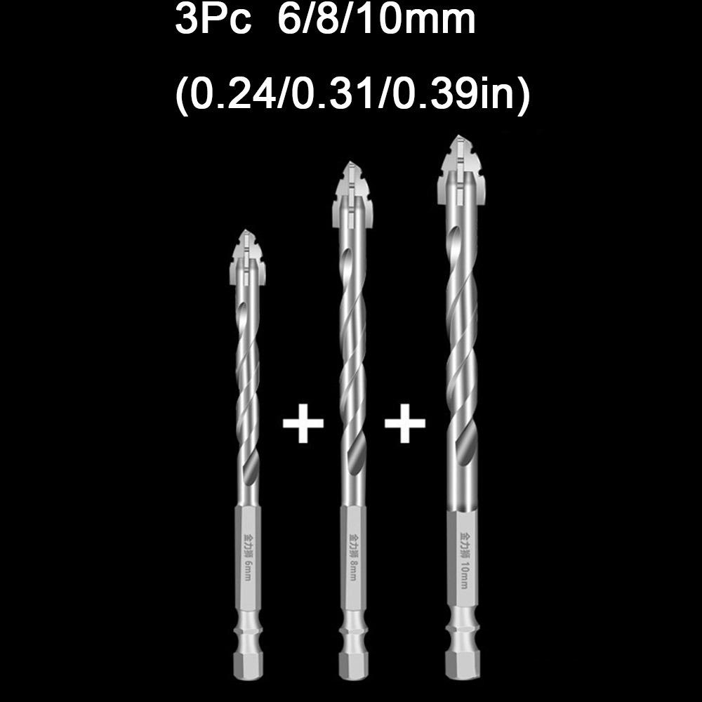 6/8/10/12mm Drill Bit Set Four Edged Anti Slip Hex Shank Electric Drill Bit Eccentric Precision Drilling