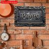 2d Flat 30*20cm, Classical Floral Food Storage Wooden Sign, Victorian Style Retro Poster Wall Decor, Suitable for Kitchen, Bar, Tavern Garden, Bedroom