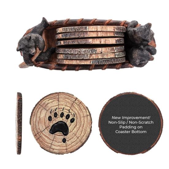 1 комплект подставок с подставкой для каноэ Black Bear, держатель для сковороды из смолы ручной работы, термостойкая подставка под стакан, коврик для украшения дома в фермерском стиле