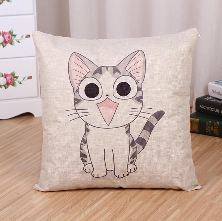 Kids Room Decorative Pillowcase With Cartoon Cat Pattern For Comfortable Rest