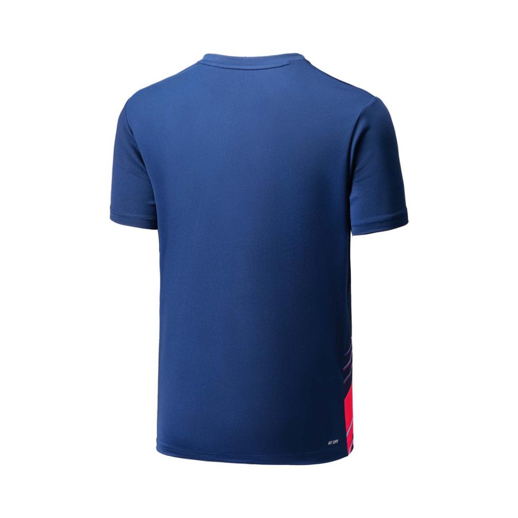 Li Ning Badminton Series Color Block эластичный спортивный костюм для соревнований по бадминтону повседневный спортивный костюм унисекс спортивная одежда темно-синий черный AATU025-4